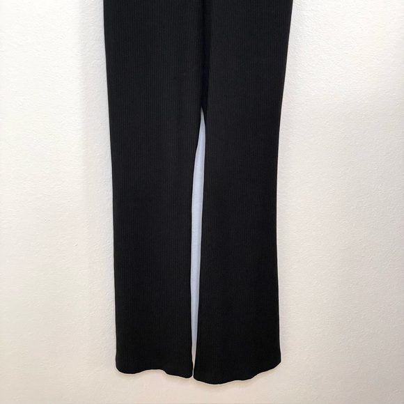 Reformation Wesley Ribbed Knit Square Neck Tie Strap Jumpsuit Black Small - Picture 9 of 15